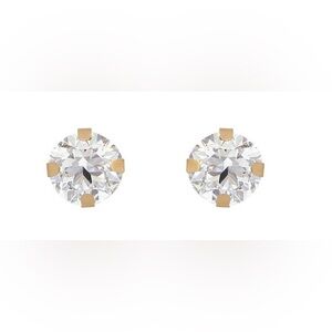 10k Gold CZ 6mm CZ Stud Earrings